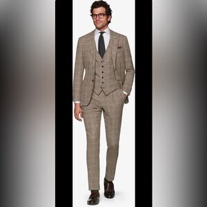 Suitsupply Black and Cream Houndstooth 3 Piece Suit